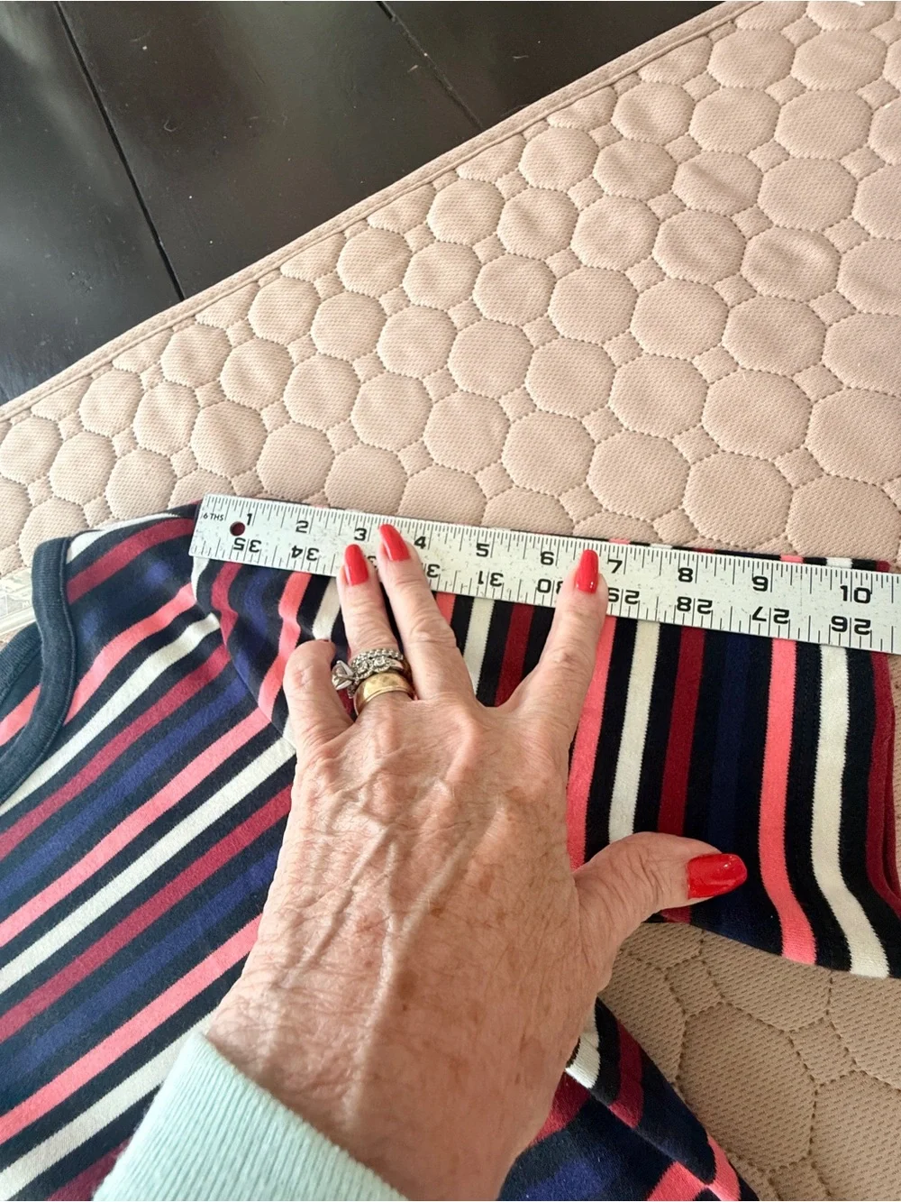 Brooks Brothers EUC Navy, Pink & white
Striped t shirt dress. 100% cotton
Sz LG - Picture 9 of 11